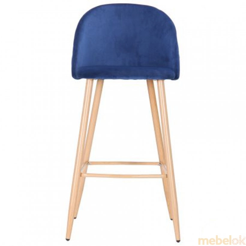 стілець з виглядом в обстановці (Барний стілець Bellini бук/blue velvet)