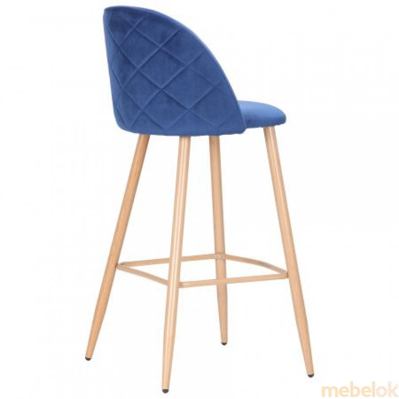 Барний стілець Bellini бук/blue velvet з іншого ракурсу