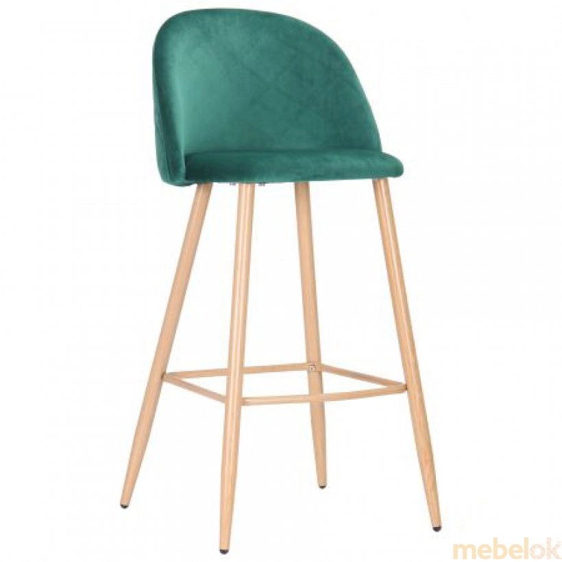 Барний стілець Bellini бук/green velvet