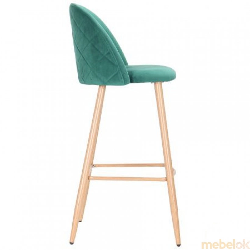 Барний стілець Bellini бук/green velvet від фабрики AMF (АМФ)