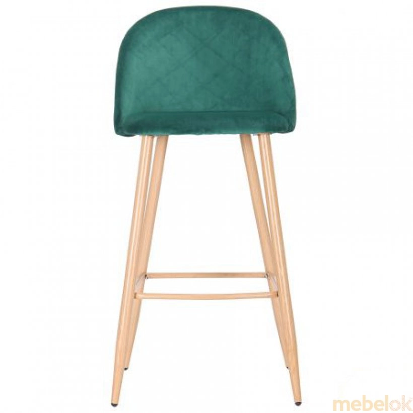 стул с видом в обстановке (Барный стул Bellini бук/green velvet)