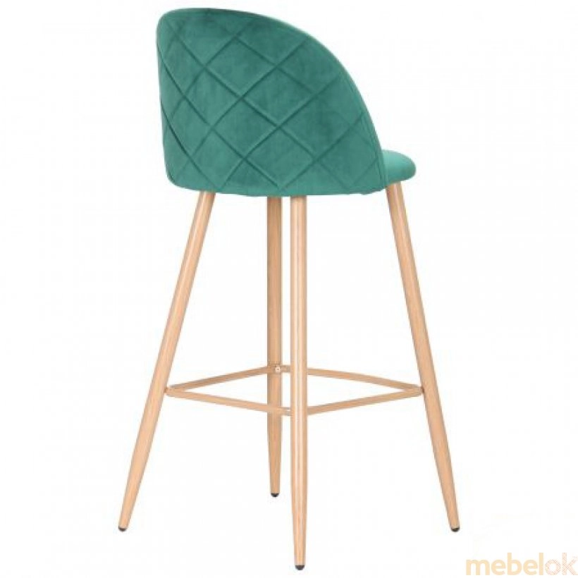 Барний стілець Bellini бук/green velvet з іншого ракурсу