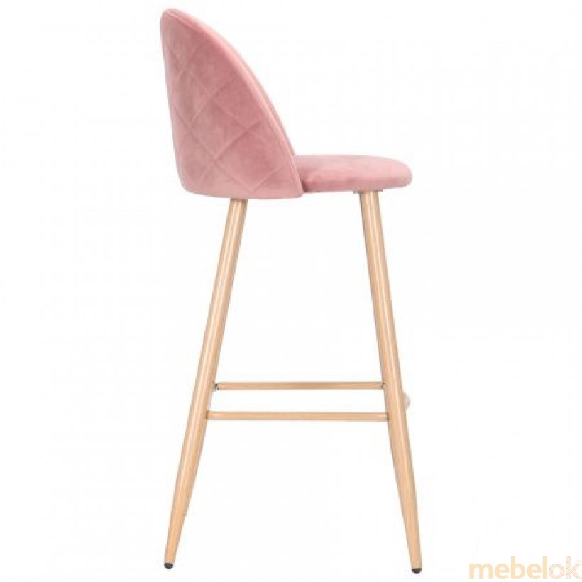 Барний стілець Bellini бук/pink velvet від фабрики AMF (АМФ)