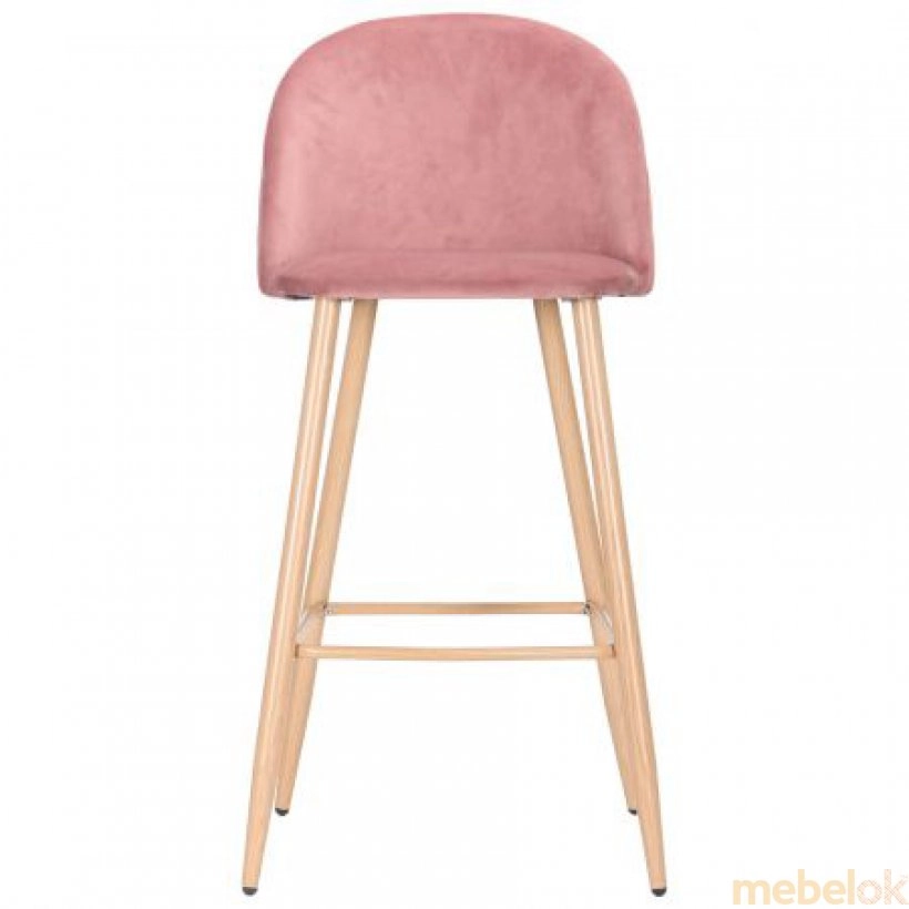 стул с видом в обстановке (Барный стул Bellini бук/pink velvet)