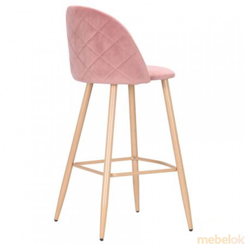 Барний стілець Bellini бук/pink velvet з іншого ракурсу
