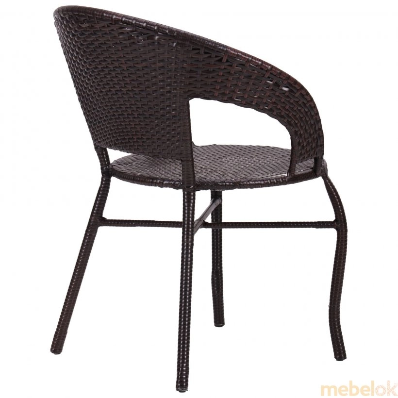 стул с видом в обстановке (Кресло Catalina ротанг коричневый)