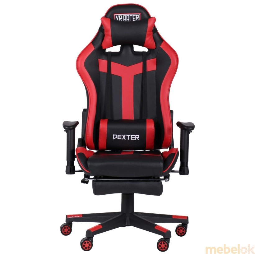 стул с видом в обстановке (Кресло VR Racer Dexter Grindor черный/красный)