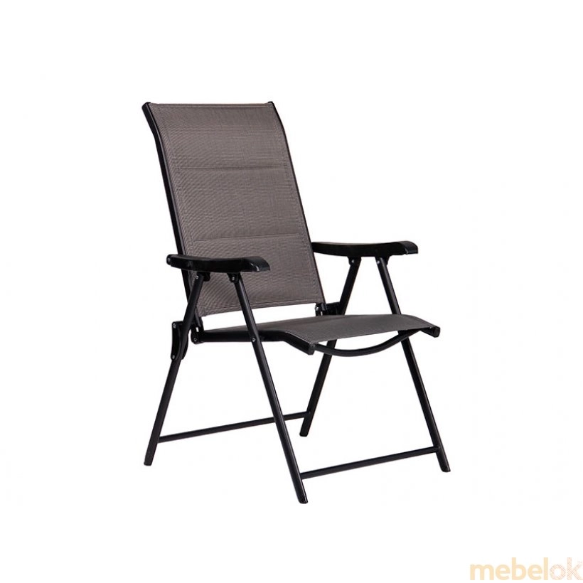 комплект стіл + стілець з виглядом в обстановці (Комплект садових меблів Playa чорний/темно-сірий)