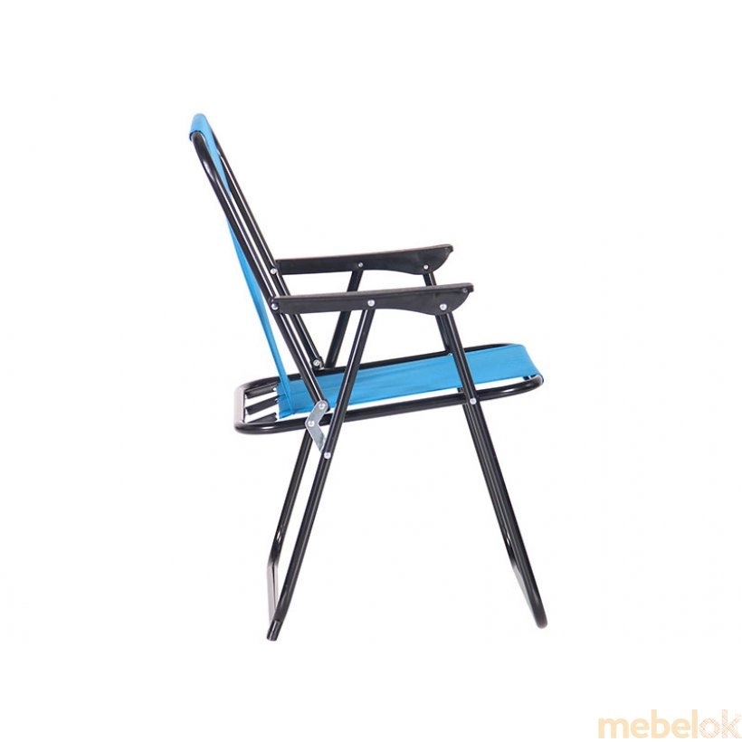 стул с видом в обстановке (Стул складной Пикник черный/лазурь)