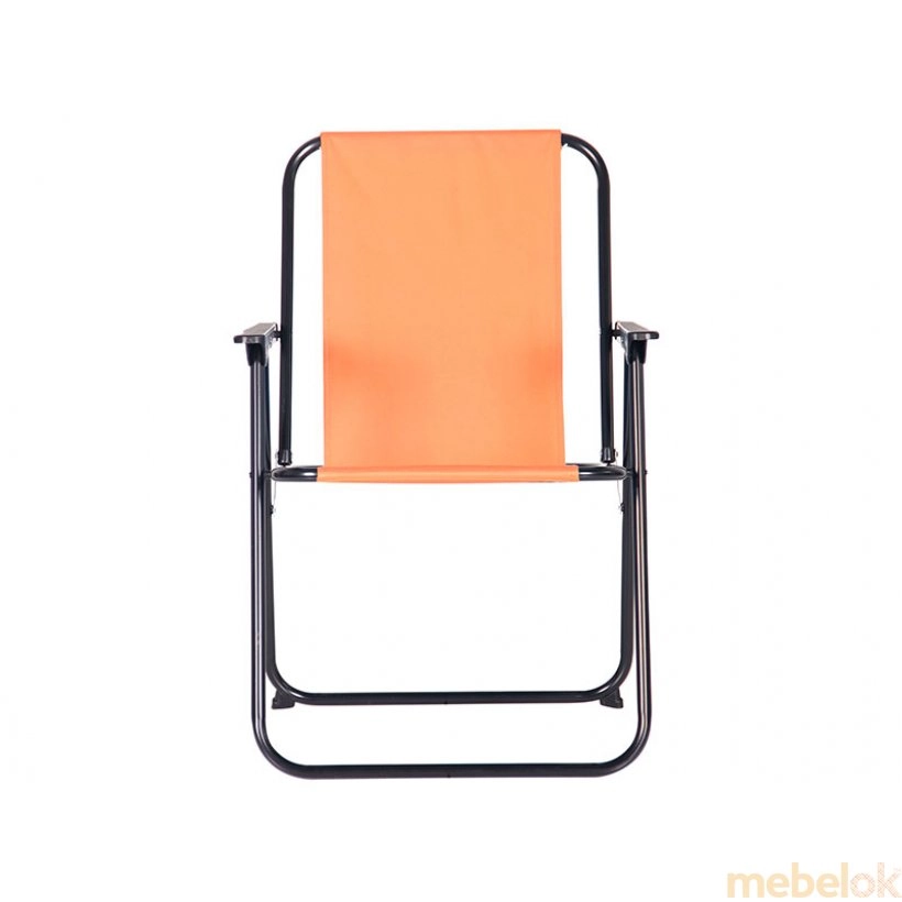 стілець з виглядом в обстановці (Стілець складаний Пікнік чорний/оранж)