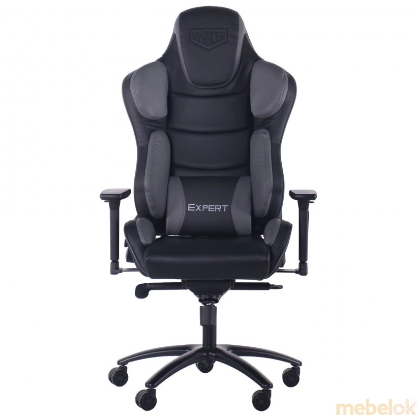 стул с видом в обстановке (Кресло VR Racer Expert Hero (черный-серый))