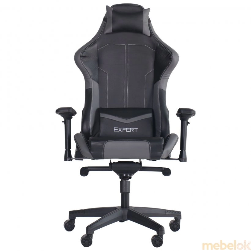 стілець з виглядом в обстановці (Крісло VR Racer Expert Lord (чорний-сірий))