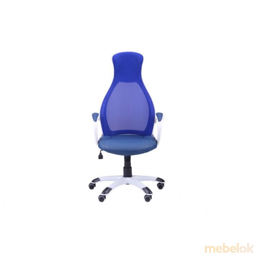 Кресло Cobra белый, сиденье Неаполь N-22/спинка Сетка синяя
