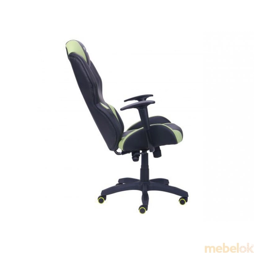 Кресло VR Racer Zeus черный, PU черный/зеленый от фабрики AMF (АМФ)