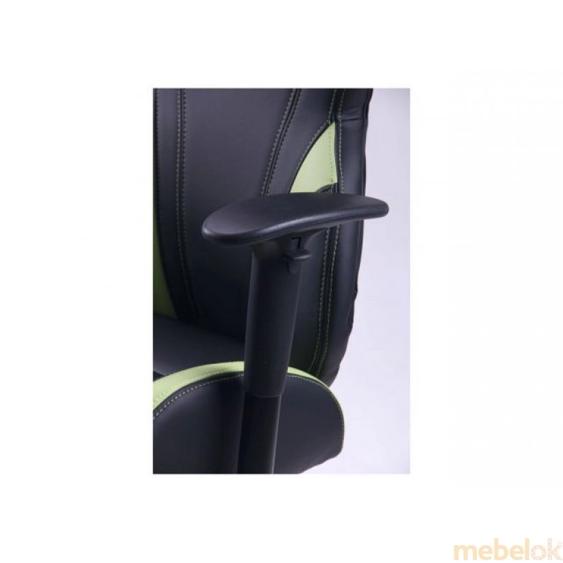 Кресло VR Racer Zeus черный, PU черный/зеленый