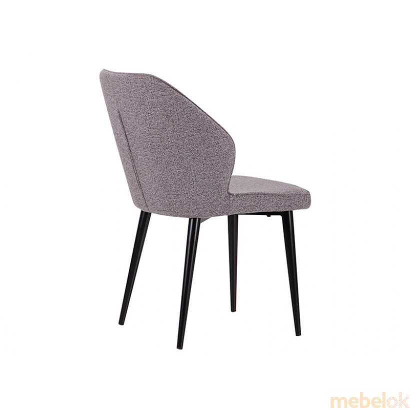 стул с видом в обстановке (Стул обеденный Michigan черный/меланж серый)
