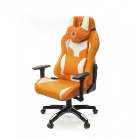 Кресло геймерское Гриндер PL RL (PU-оранжевый/белый)