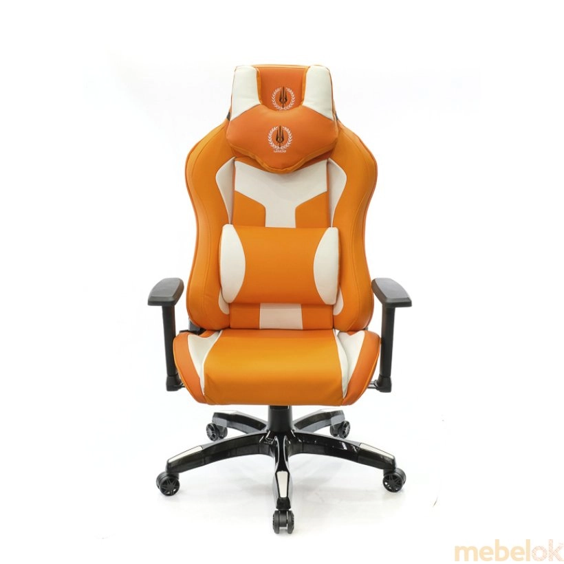 Кресло геймерское Гриндер PL RL (PU-оранжевый/белый) от фабрики Аклас (Aklas)