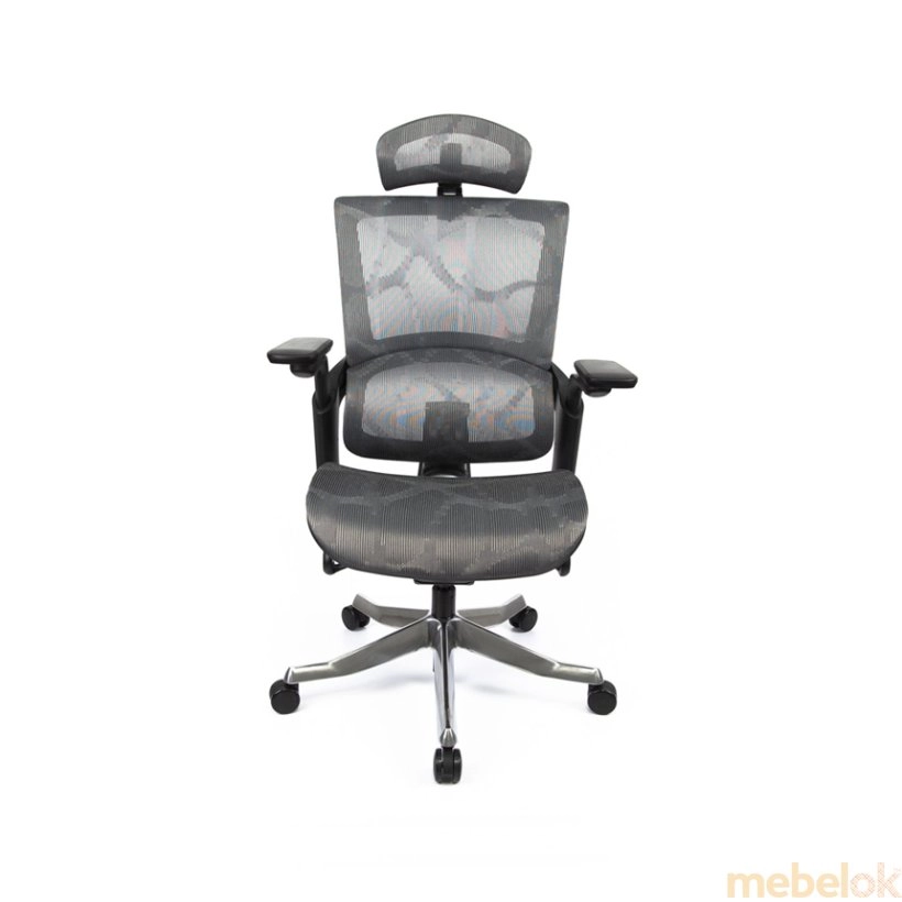 Кресло Кантос Lux сетка серый с другого ракурса