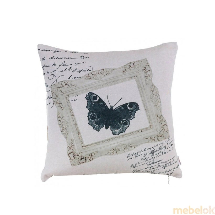 Подушка Черно-белая бабочка-1 45х45
