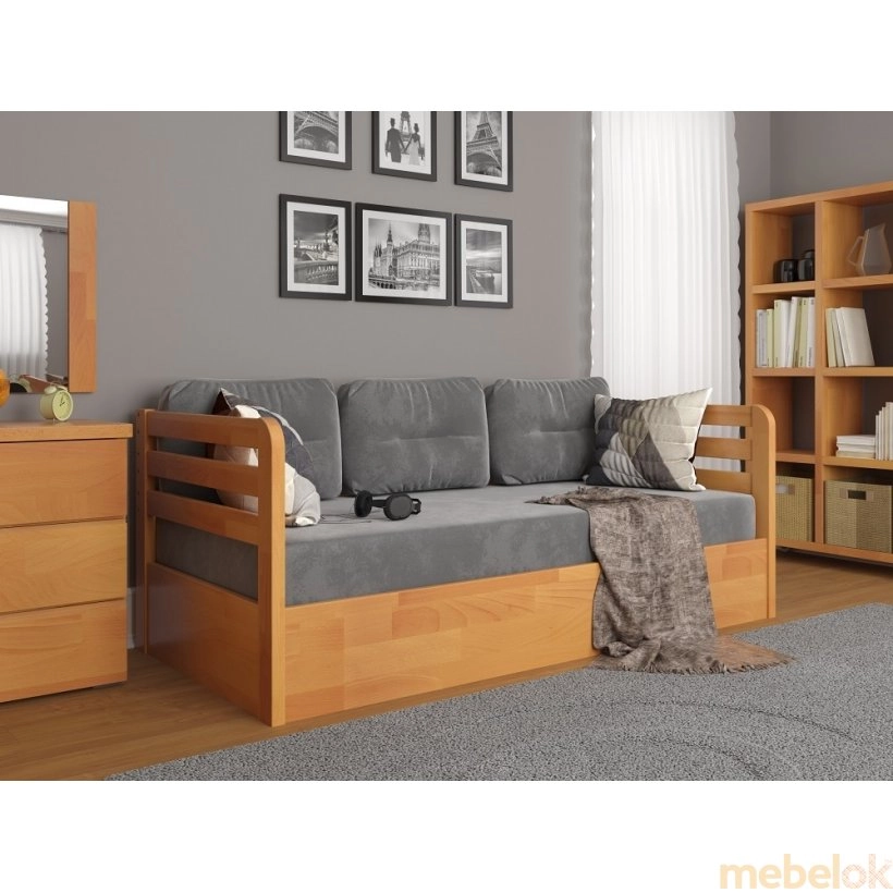 Кровать Немо Люкс сосна 80x190 с подъемным механизмом от фабрики Арбор Древ (Arbor Drev)