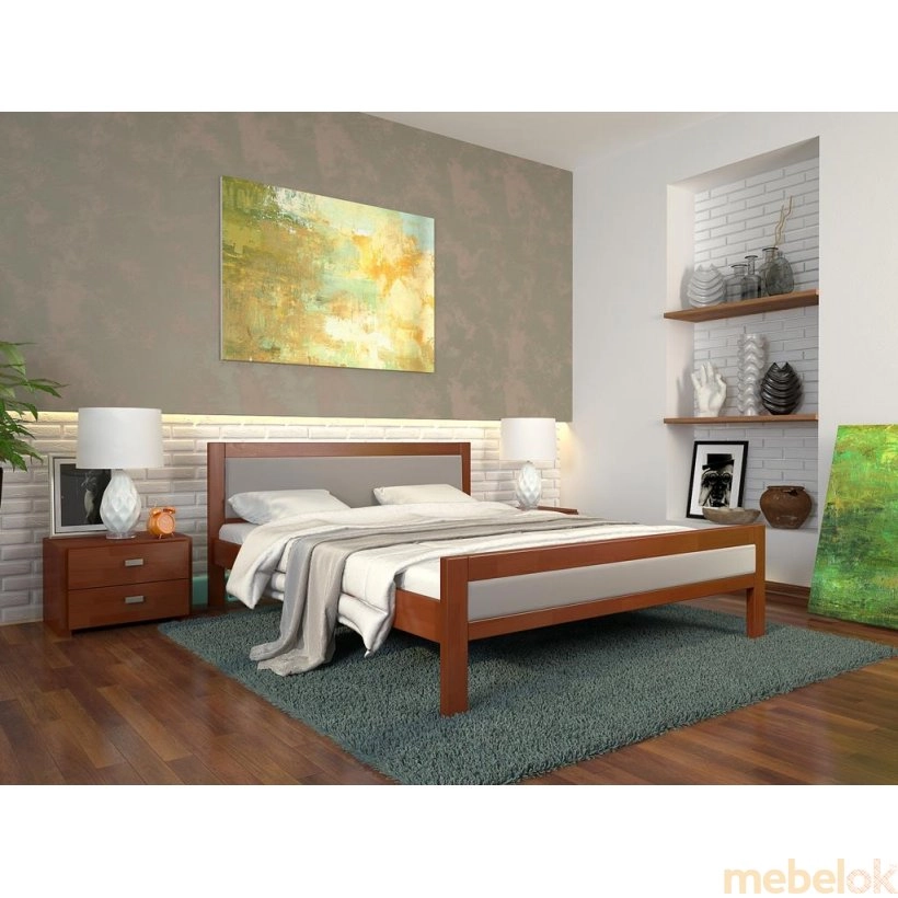 Двуспальная кровать Рондо дуб 160х190 от фабрики Арбор Древ (Arbor Drev)