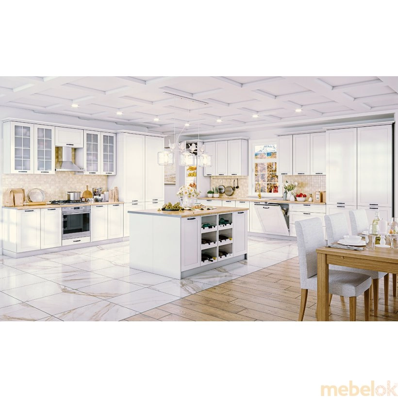 модули кухни с видом в обстановке (Верхняя секция Винтаж Люкс витрина 60ВВ1ДВ/900)