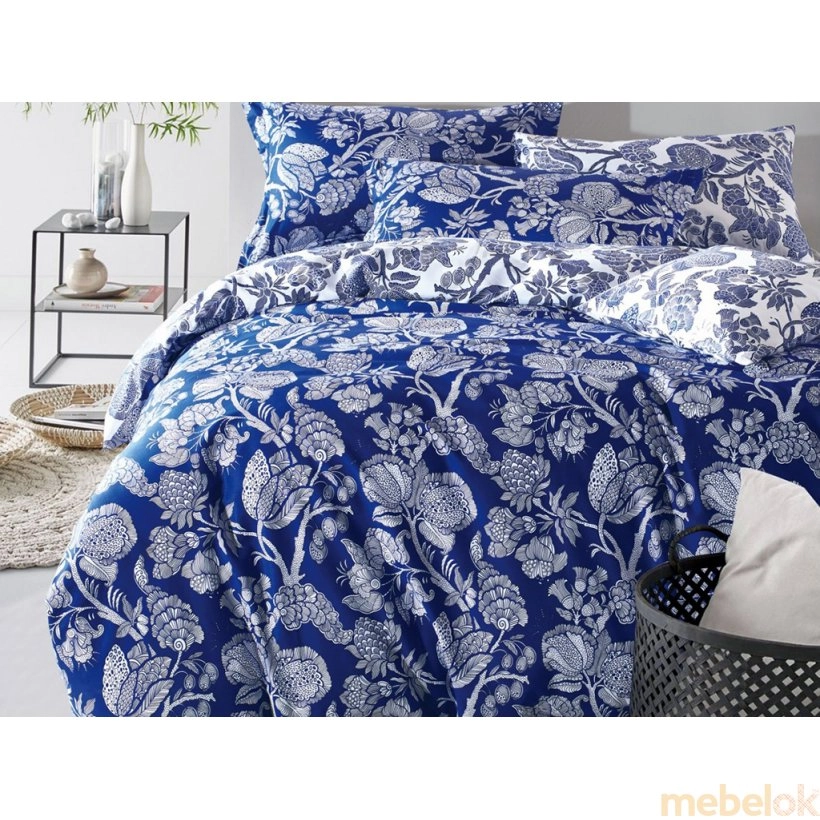 Двуспальное печатное постельное белье Arya Blue 200х220