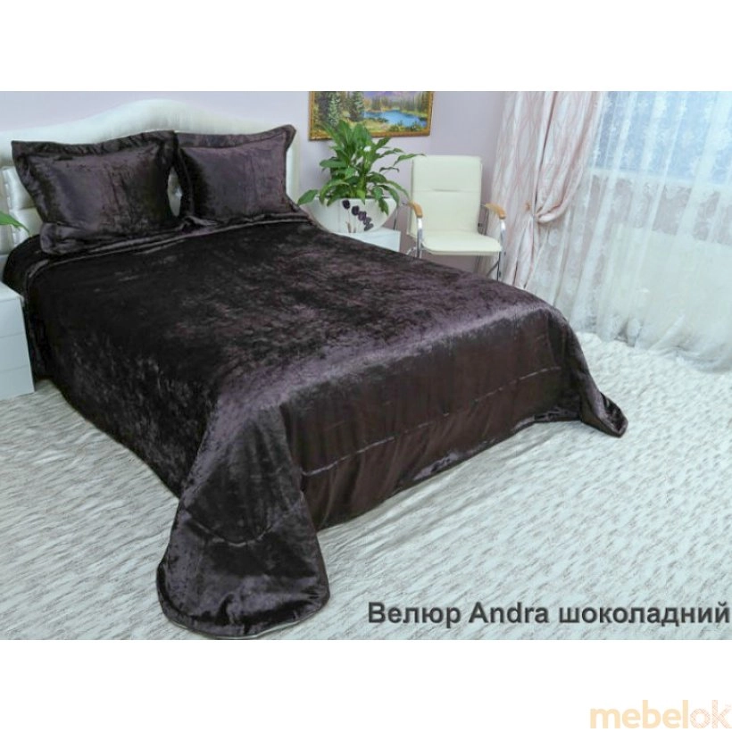 Комплект для спальні Arya 265х265 Велюр Andra коричневий
