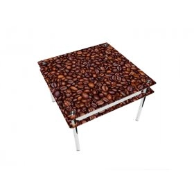 Стол квадратный с проходящей полкой Coffee aroma Эко