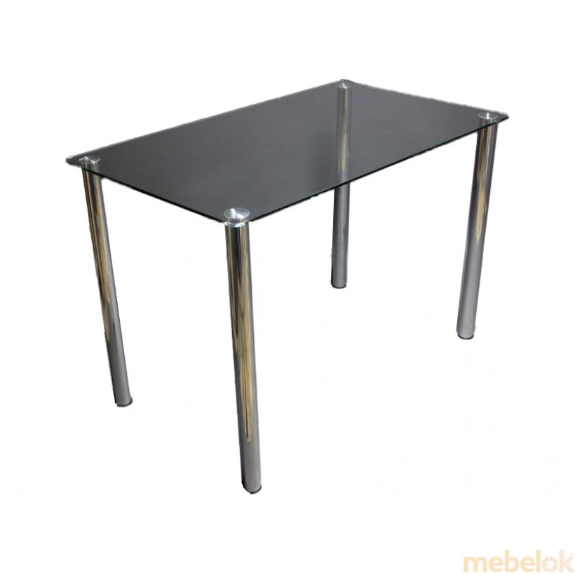 Стеклянный Прозрачный стол 110х65 хром