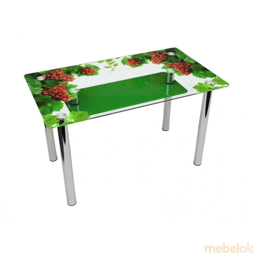 Обеденный прямоугольный стол с полкой Bacche verdi 91х61 Эко