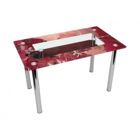Обеденный прямоугольный стол с полкой Fiori rossi 110х65
