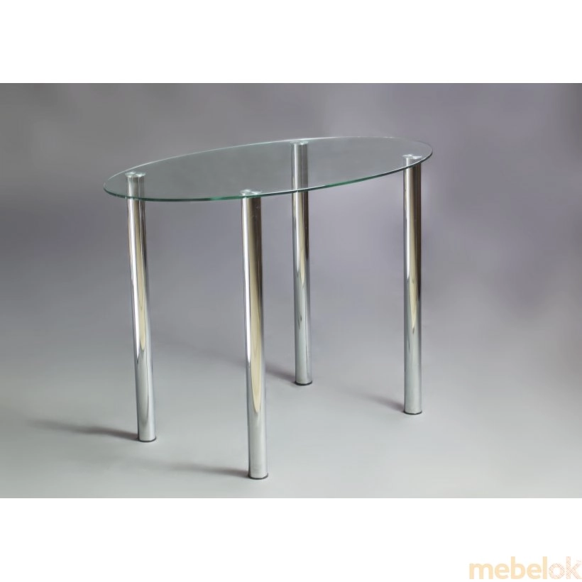 Стеклянный овальный прозрачный стол