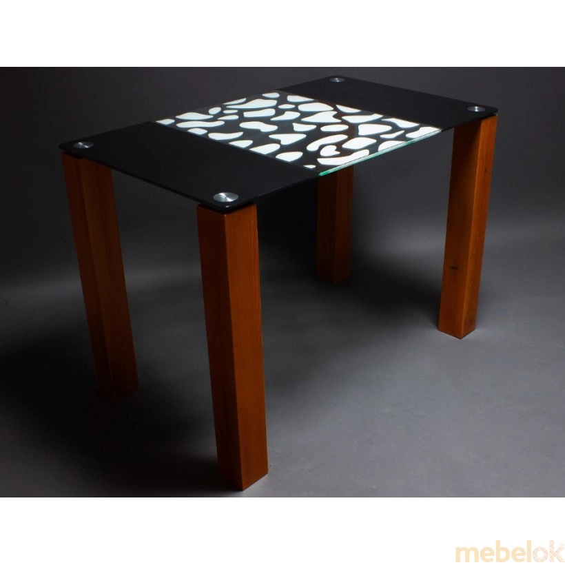 обеденный стол Долматинец с деревянными ножками (полный размер)