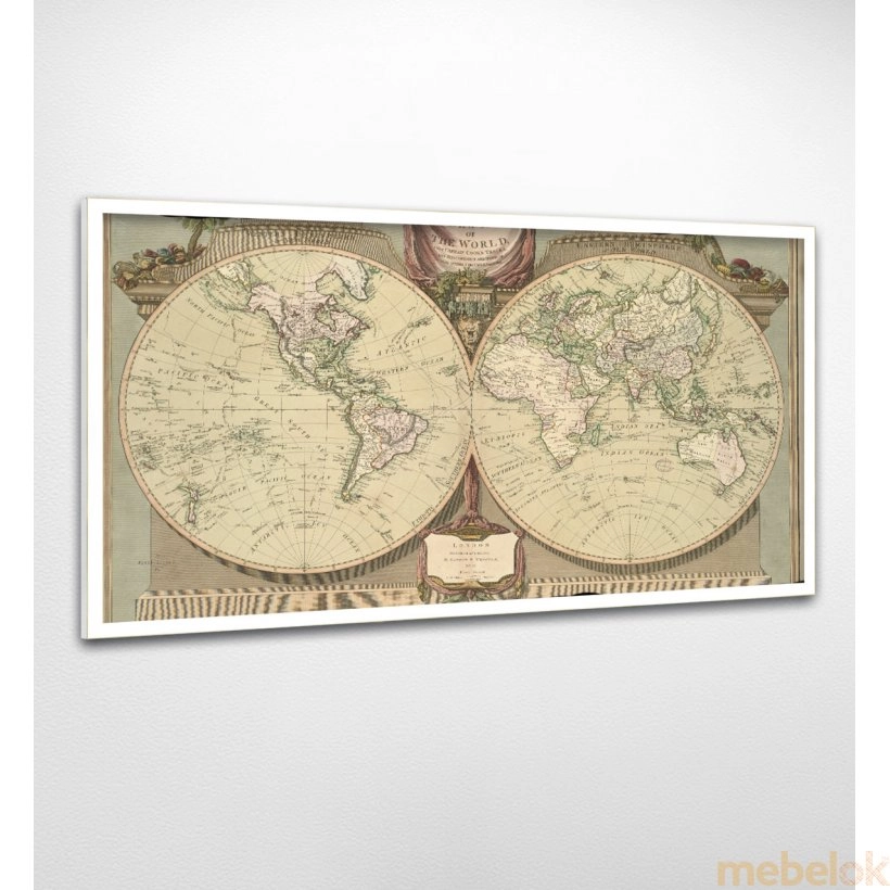 Панно в раме Карта мира FP-1143 AL06 (120 x 65)