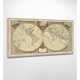 Панно в раме Карта мира FP-1143 JAS02 (120 x 65)