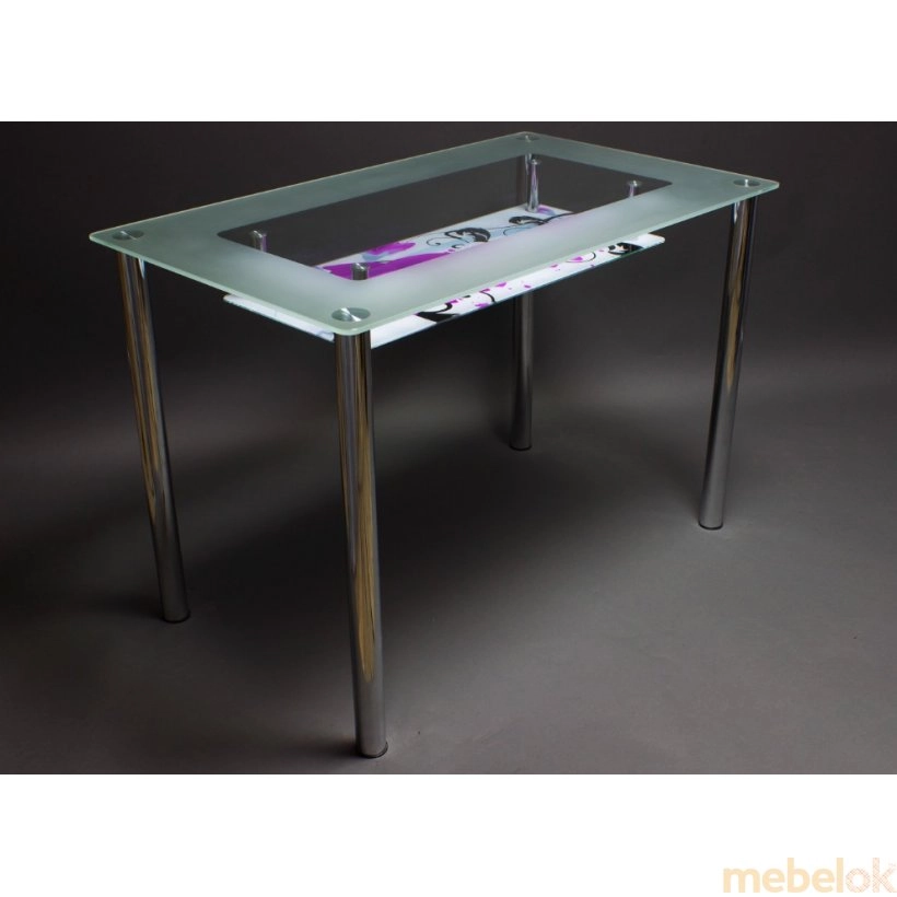 Стеклянный стол МФ-2 (металлическая основа)