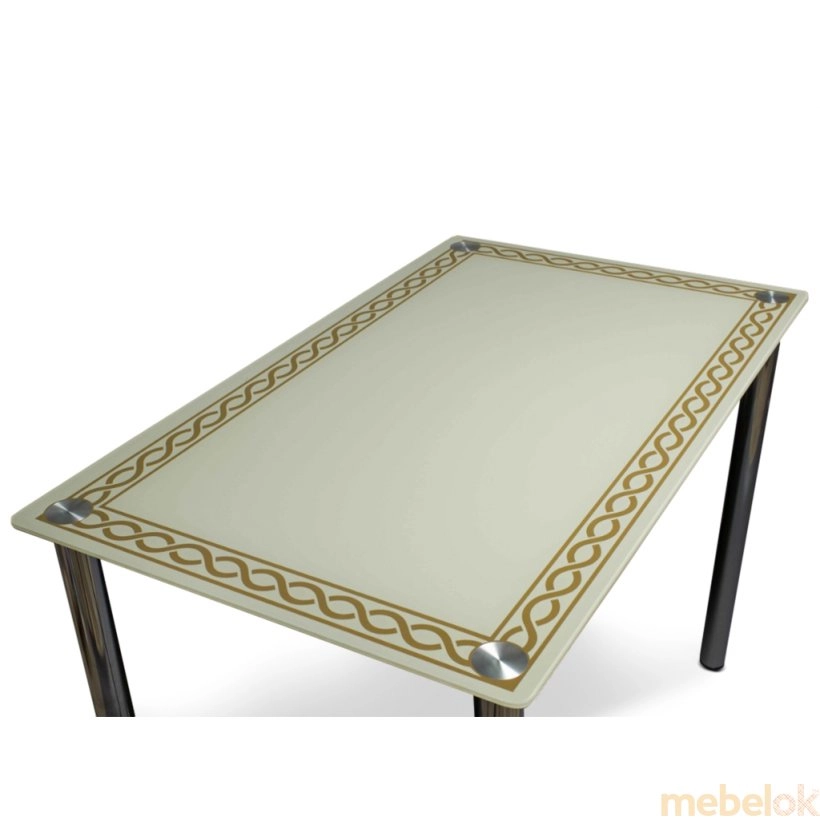 Стеклянный обеденный стол Плетенная рамка
