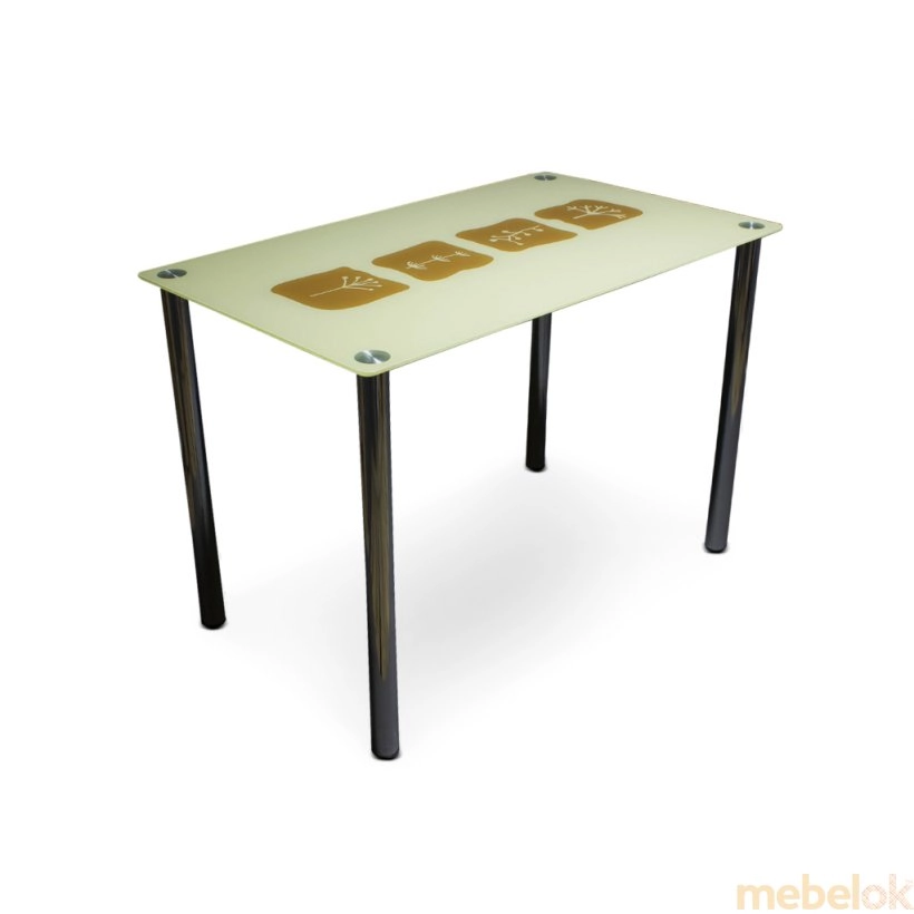 Стеклянный стол Полевой (ножки из металла)