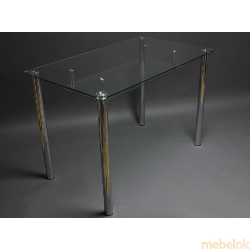 Стеклянный стол Прозрачный (ножки металлические)
