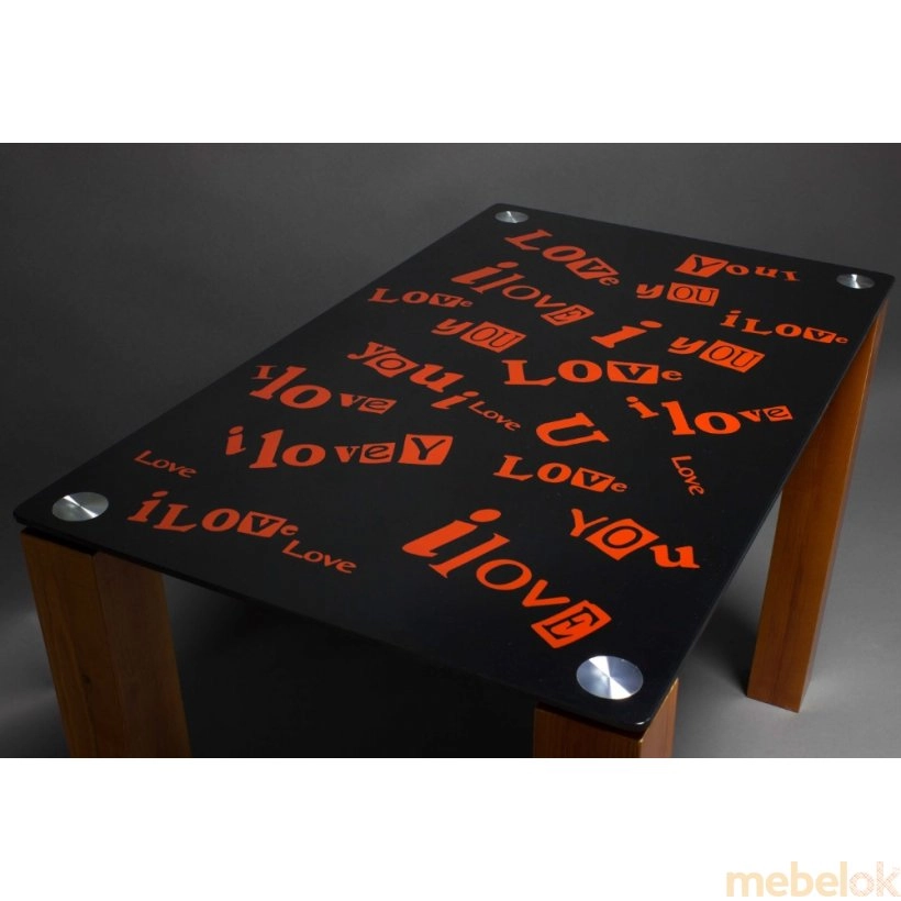 Стеклянный стол С любовью (светлый)