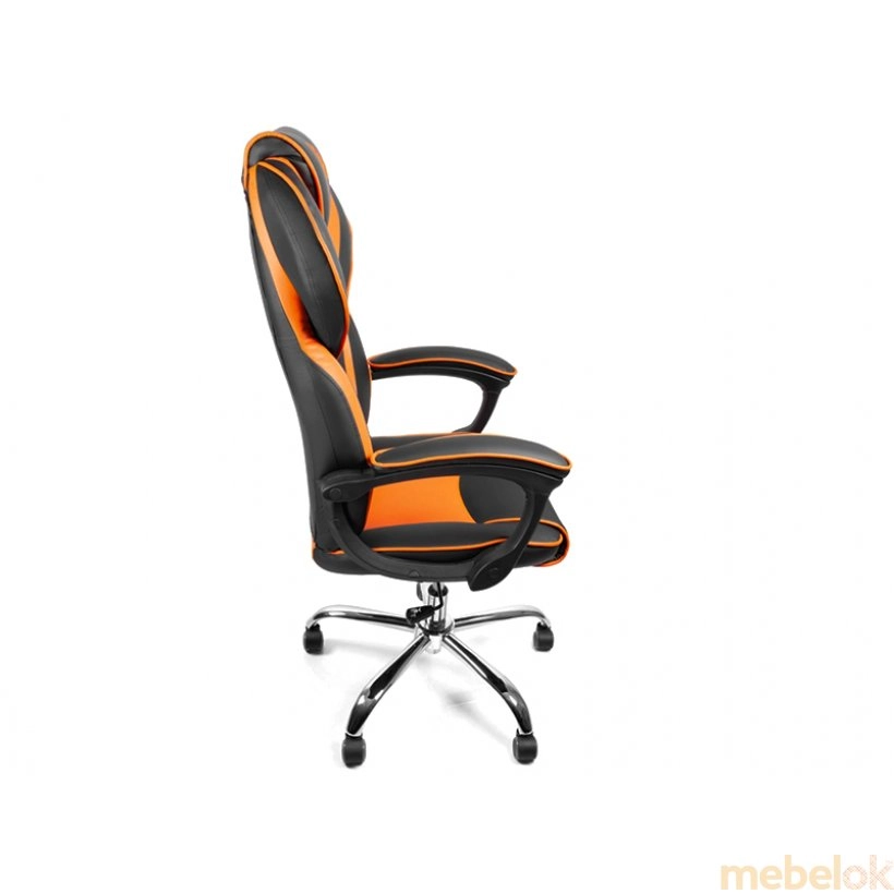 стул с видом в обстановке (Кресло геймерское Sportdrive Orange Arm-pad Tilt Chrome BSDchr-05)