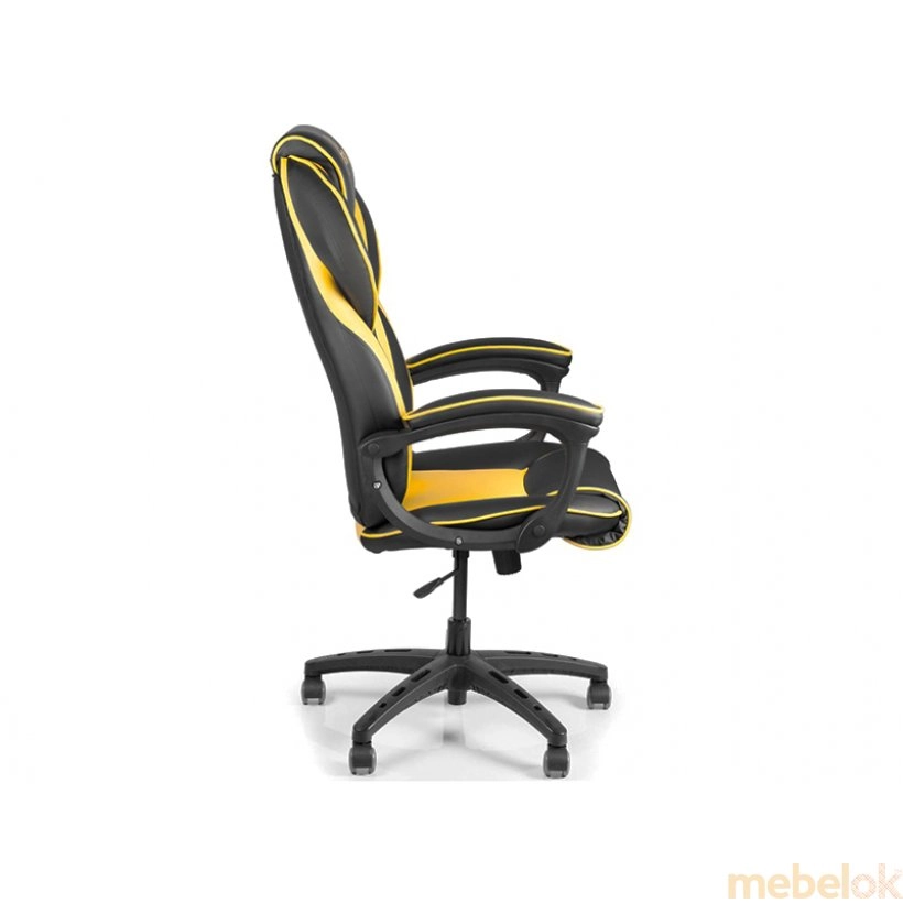 стул с видом в обстановке (Кресло геймерское Sportdrive Yellow Arm-pad Tilt PA-designe BSD-06)