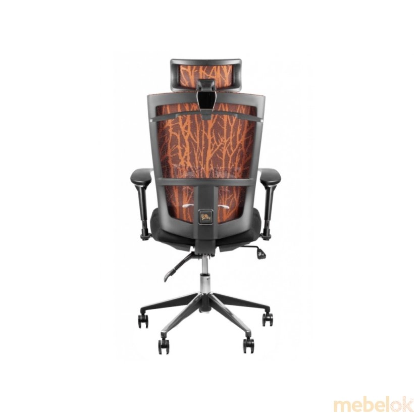 стул с видом в обстановке (Кресло Eco Хром (спинка оранжевая/сидение черное))