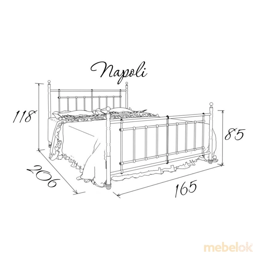 Размеры кровати Napoli (Неаполь) 160х200