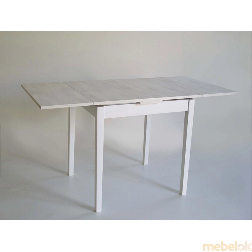 стіл з виглядом в обстановці (Стіл Сан-Марино білий зі склом)
