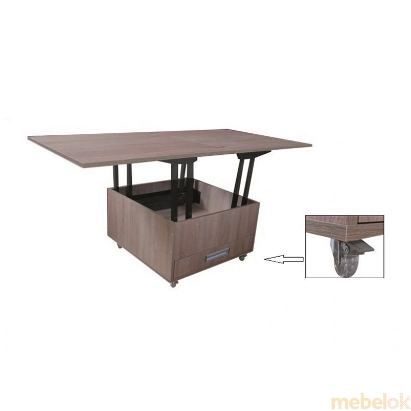 (Стол трансформер Дельта 43х85х85(75х170х85)) Brand mebel (Бренд мебель)