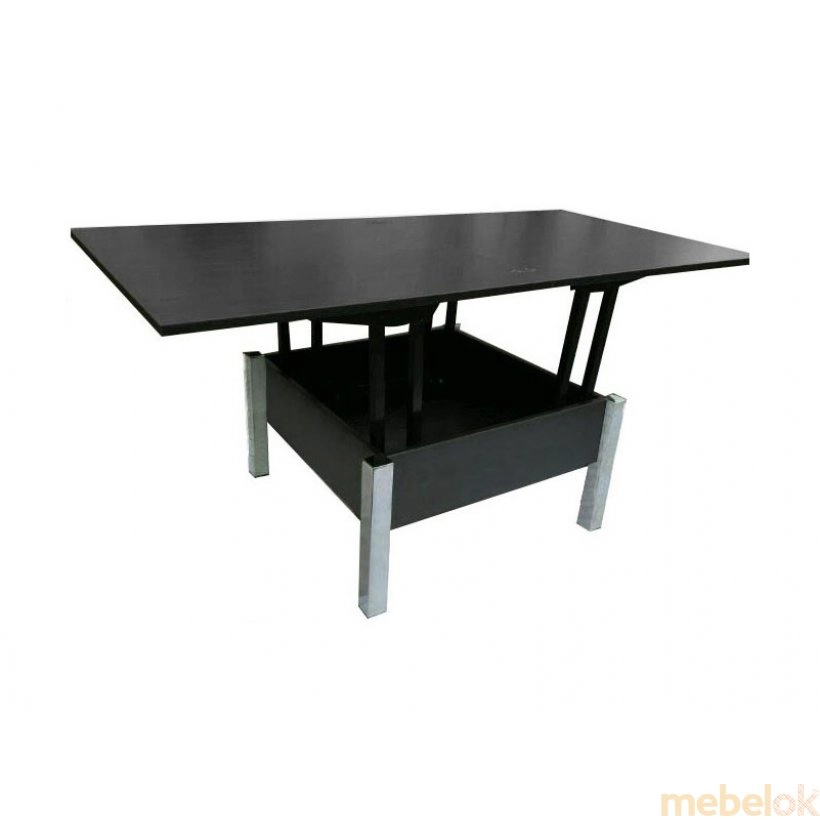 стол с видом в обстановке (Стол трансформер раскладной Гамма хром 43х90х90(75х180х90))