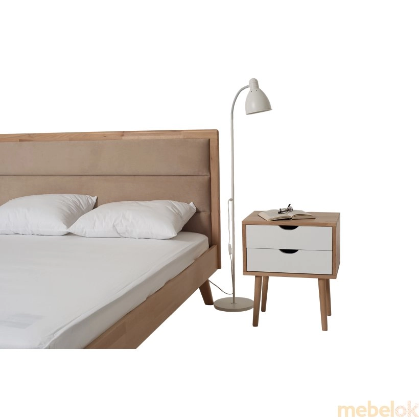 кровать с видом в обстановке (Кровать Моника 160x200 Бук)